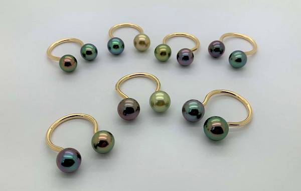 Bague invisible en gold filled avec 2 perles