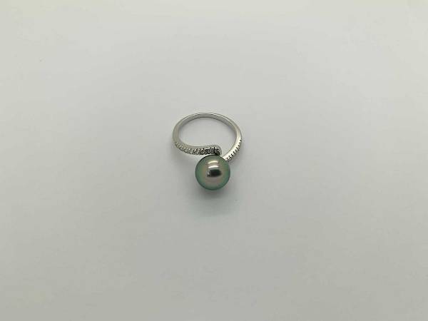 Rhodium silver ring 06