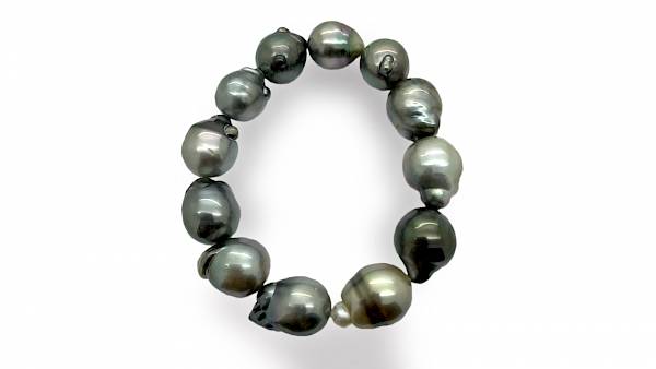 Bracelet élastique avec 12 baroques