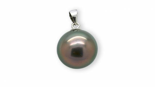 Colgante de plata rodiada con una perla de hermoso brillo.