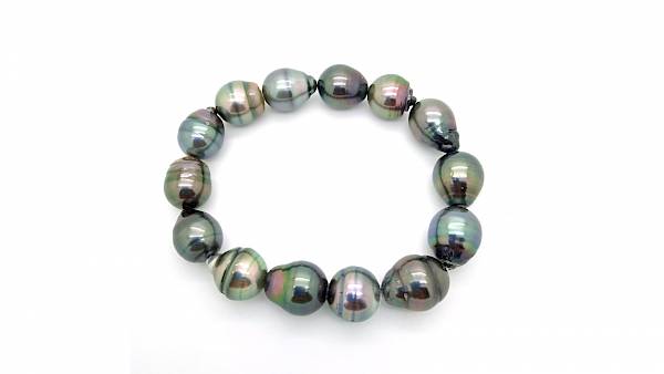 Bracelet élastique de 14 perles baroques