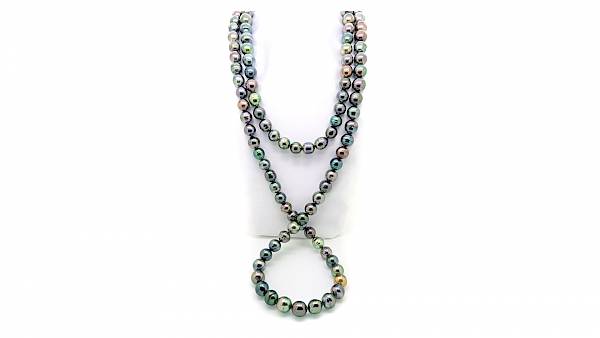 Collar de cable con 110 perlas